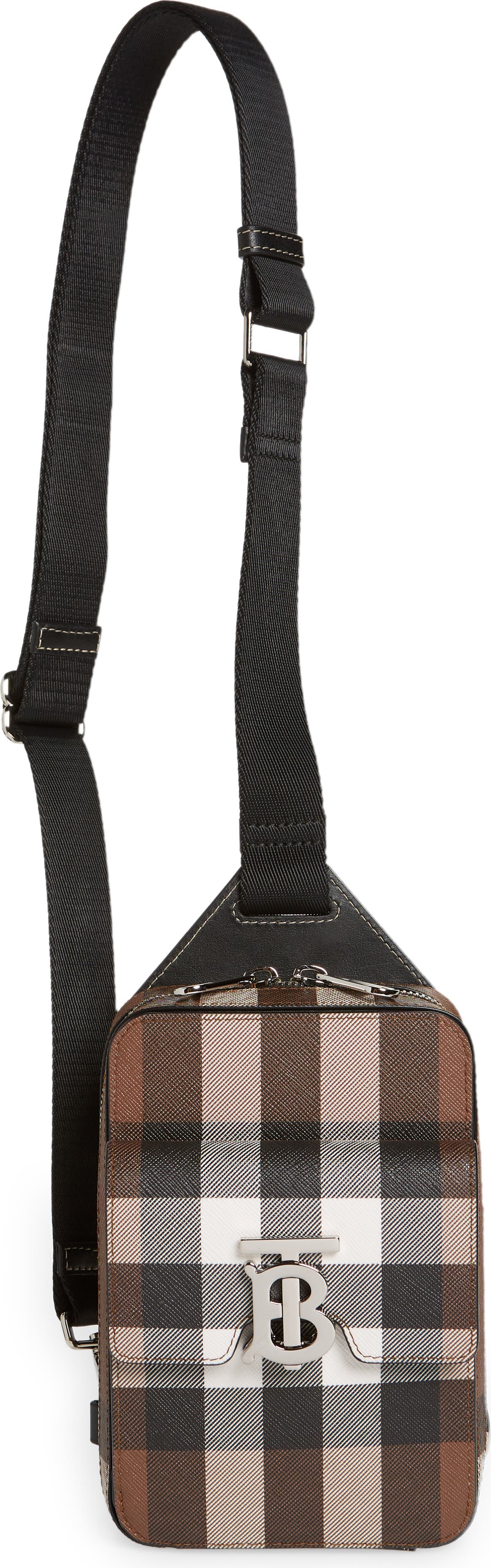 Large Brown Argyle Bucket Bag w/Genuine Leather Trim Front & Back Personalized 